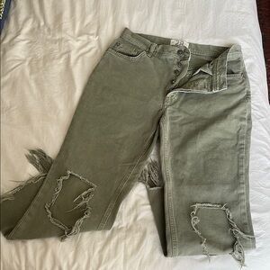 Free People Olive Ankle & Cropped Jeans